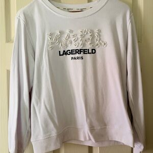 Karl Lagerfeld Paris White Sweatshirt Size M